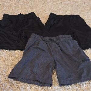Athletic Works Kids Black and Gray Shorts Trio